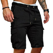 Load image into Gallery viewer, Shorts de carga dos homens algodão bermuda masculino verão estilo militar em linha reta trabalho bolso rendas até calças curtas casuais calções vintage homem
