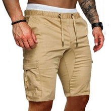 Load image into Gallery viewer, Shorts de carga dos homens algodão bermuda masculino verão estilo militar em linha reta trabalho bolso rendas até calças curtas casuais calções vintage homem
